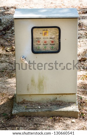 electrical switch panel on ground