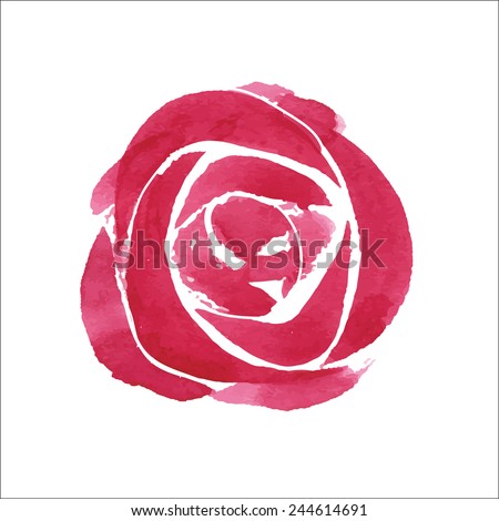Watercolor flower, red roses, hand drawn illustration.