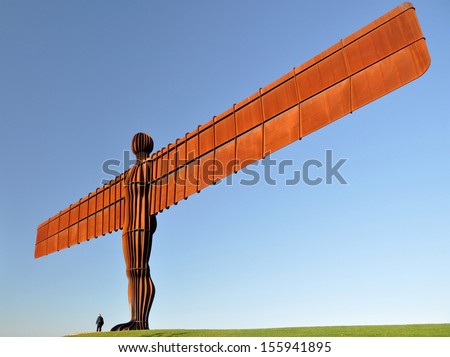 Gateshead, Uk - October 15. The Angel Of The North Is A Statue By Antony Gormley, 20 Metres (66 Feet) Tall With A Wing Span Of 54 Metres (177 Feet); October 15, 2011 In Gateshead, Tyne &Amp; Wear, Uk.