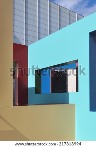 MARGATE, UK - AUGUST 16. Dwelling is the title of a temporary art installation by Dutch artist Krijn de Koning on August 16, 2014 at the Turner Contemporary gallery in Margate, Kent, England, UK.