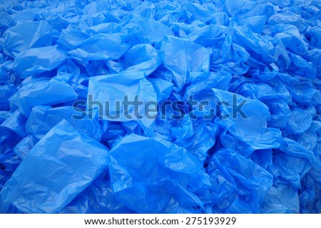 LONDON - MAY 2, 2015. Everything Must Go! is the title of an art installation of 97,000 blue plastic bags by Jean-Francoise Bocle on temporary exhibition at the Saatchi Gallery in Chelsea, London.