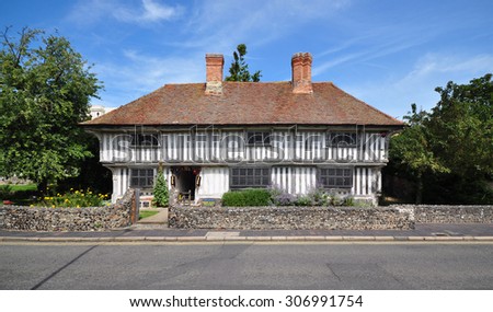 MARGATE, UK - AUGUST 15, 2015. The Tudor House dates from around 1525 and exhibits the typical timber frame construction of the period, preserved and restored at King Street, Margate, Kent, UK.