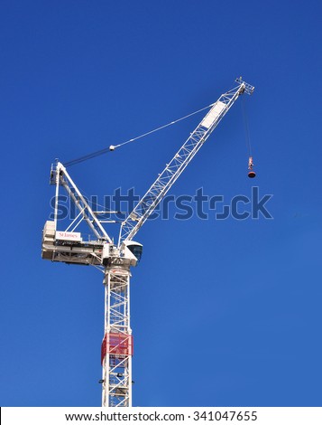 LONDON - SEPTEMBER 6, 2015. A building construction crane along the Albert Embankment in the Vauxhall district of London, UK.