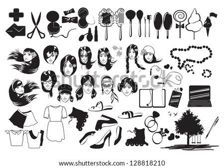 Set Of Various Icons Isolated On White Background Vector Illustration Graphic Design Useful