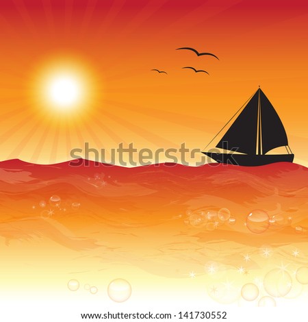 Summer Tropical Poster - Vector Illustration, Graphic Design Editable For Your Design