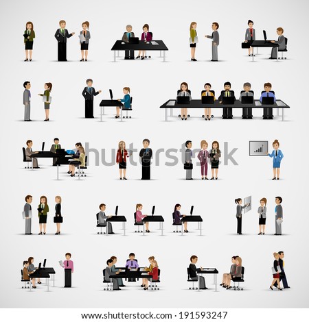 Business People - Isolated On Gray Background - Vector Illustration, Graphic Design Editable For Your Design