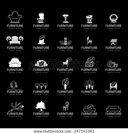 Furniture Icons Set Isolated On Black Background Vector Illustration Graphic Design Editable For Your Design Furniture Icons Set Isolated On Black Background Vector Illustration Graphic Design Editable For Your Design
