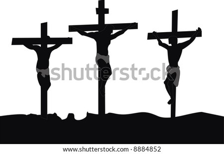 three crosses isolated on white