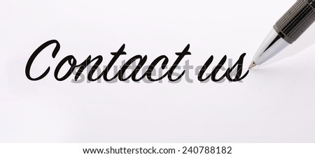 Pen write contact us on paper