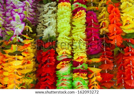 The group of flower made of cloth as background