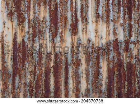 The surface of rusty old tin plate as background
