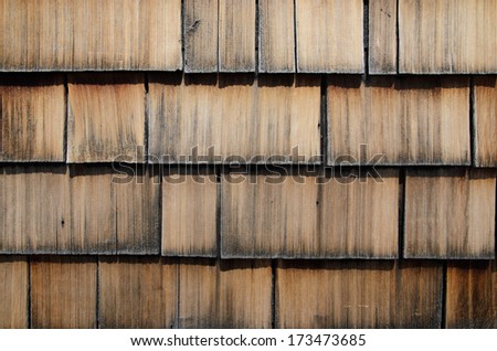 old wood shingle wall covering