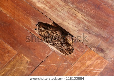 Old and broken wood parquet floor surface