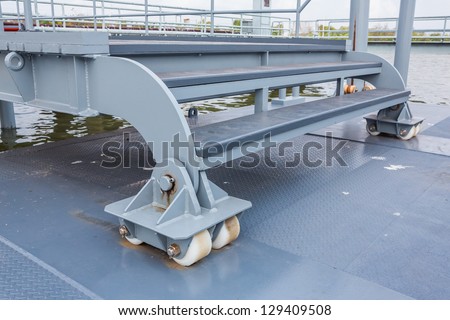 Nylon Wheels roller installation with floating landing stage