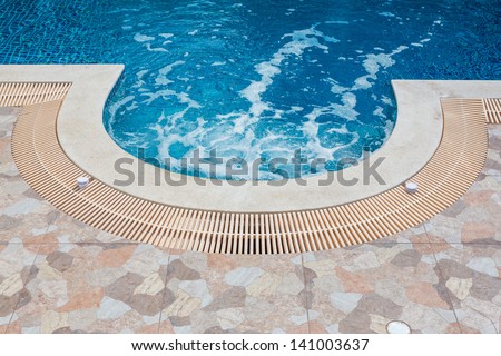 Jacuzzi water circulation in beautiful swimming pool