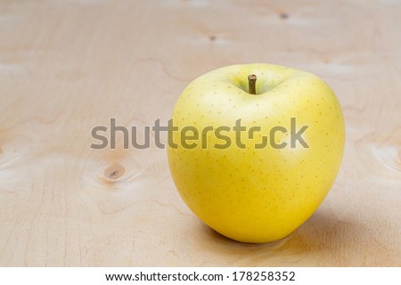 Close up Toki Japanese apple on wooden table