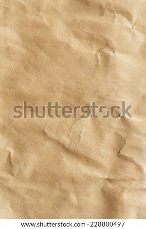 Close up crumpled brown color envelope paper texture