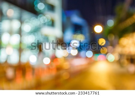 Abstract blurred light and building in shopping street