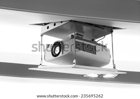 Projector hang on ceiling in meeting room