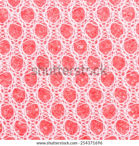 Close up sponge cleaning pad with nylon net texture