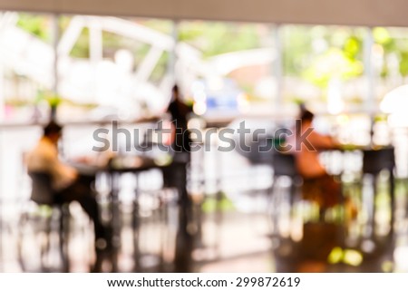Abstract blurred people in coffee shop, modern lifestyle