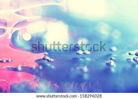 abstract flash of light and bubbles. macro photo
