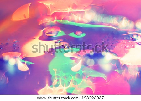 abstract surreal flashes of light and bubbles