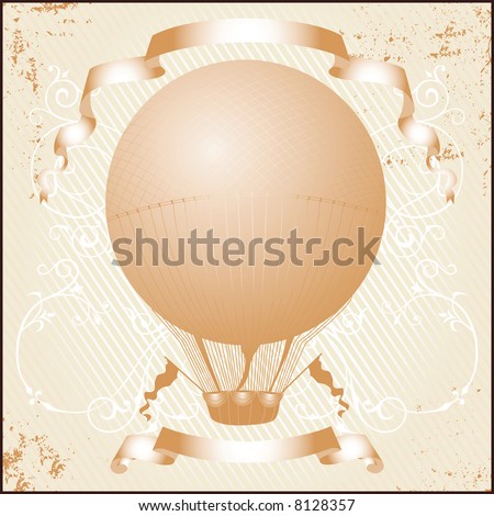 Hot Air Balloon Illustration. Retro hot air balloon.