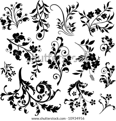 stock vector Abstract ornament illustration with floral design elements 