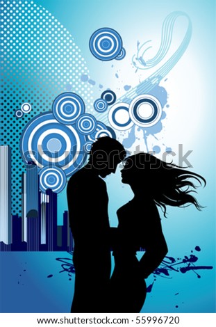 kissing images of couples. stock vector : Kissing couple.