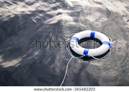 Sea life saver float on the sea surface