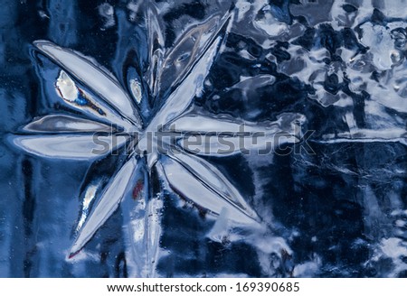 Abstract Star Design Carved in Ice