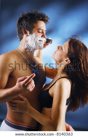 Pair during a shaving