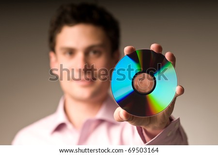 Man with compact disc