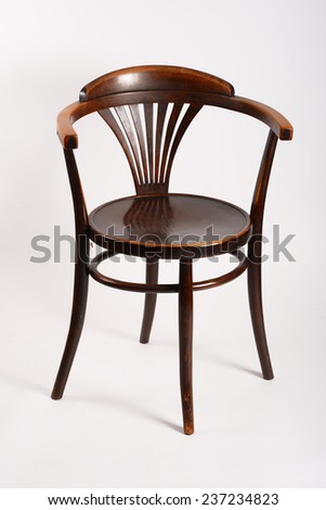 Antique chair in good condition on the white background