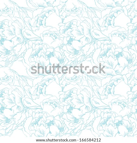 Floral seamless texture, endless pattern with flowers. White background. Seamless pattern can be used for wallpaper, pattern fills, web page background, surface textures
