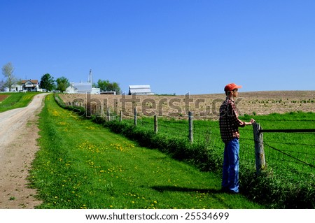 Young farmer looking to the future