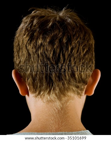 back of boy's head, close up