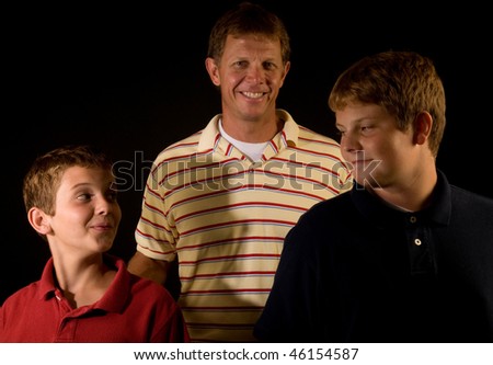 Single father with two sons - happy, well-adjusted family