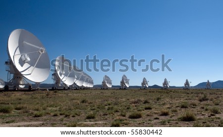 Radio telescopes at the Very Large Array, near Socorro, New Mexico, part of the National Radio Astronomy Observatory