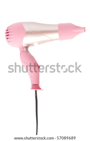 pink hair dryer. stock photo : Pink hairdryer isolated on white