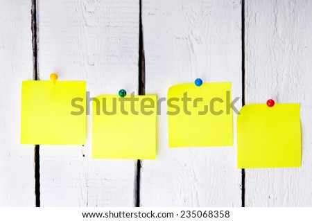 Memo pads on the wooden board
