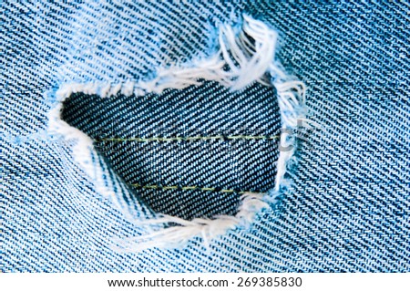 Blue torn jeans