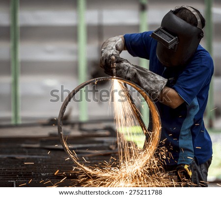 metal cutting with acetylene torch (Focus on Torch)