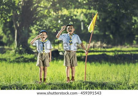 Boy scout making an oath
