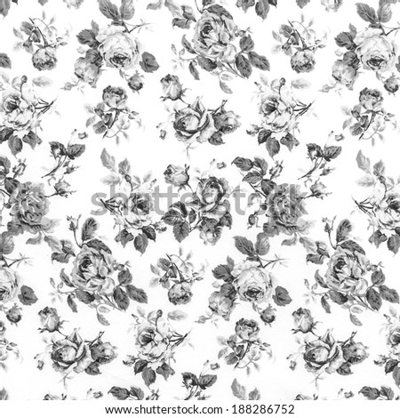 Gray Rose Fabric background, Fragment of colorful retro tapestry textile pattern with floral ornament useful as background.