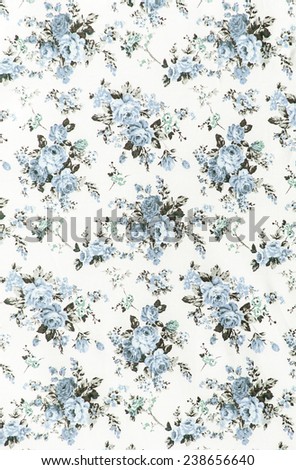 blue rose vintage on fabric background.