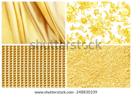 collection golden background , silk,  golden rose, gold and golden foil textured for background