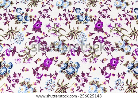 flower on fabric background, purple colour