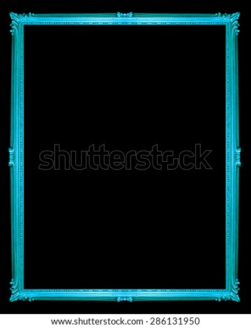 blue frame isolated on white background, clipping path.
